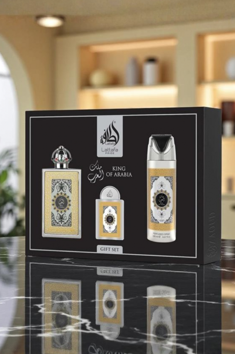 Set arabesc pentru bărbați Lattafa King Of Arabia Edp 100 ml + Edp 20 ml + Deodorant 200 mlIVET.RO - Reduceri de până la -80%