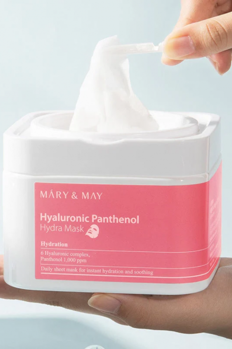 Mary&May Sheet masks with hyaluronic acid and panthenol Hyaluronic Panthenol Hydra Mask, 30 pcsIVET.RO - Reduceri de până la -80%