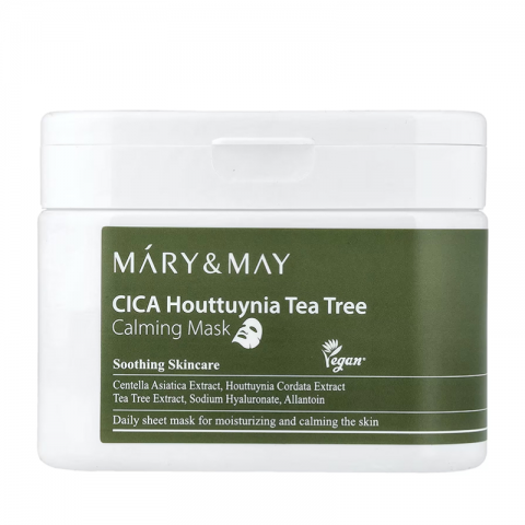 Mary&May Sheet Masks with Calming Effect CICA Houttuynia Tea Tree Calming Mask, 30 pcs * 40 mlIVET.RO - Reduceri de până la -80%