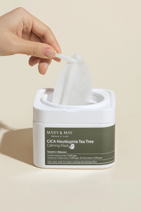 Mary&May Sheet Masks with Calming Effect CICA Houttuynia Tea Tree Calming Mask, 30 pcs * 40 mlIVET.RO - Reduceri de până la -80%