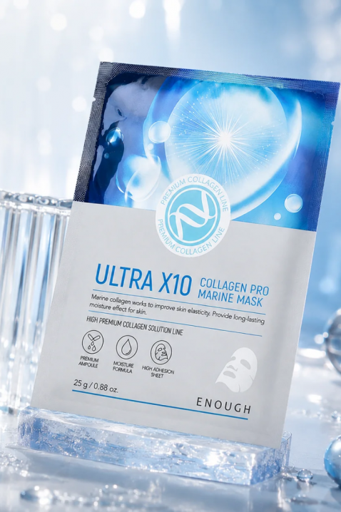 Enough Face sheet mask with collagen Ultra X10 Collagen Pro Marine Mask Pack, 1 pcsIVET.RO - Reduceri de până la -80%