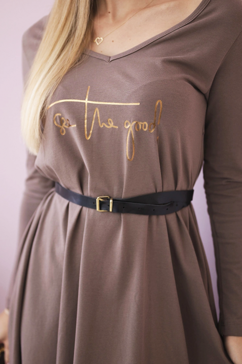 Rochie lungă asimetrică cu curea GERLANIA BROWN, Culoare: maro, IVET.RO - Reduceri de până la -80%