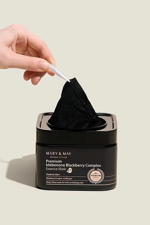 Mary&May Sheet masks with idebenone and blackberry complex Premium Idebenon Blackberry Complex EsIVET.RO - Reduceri de până la -80%