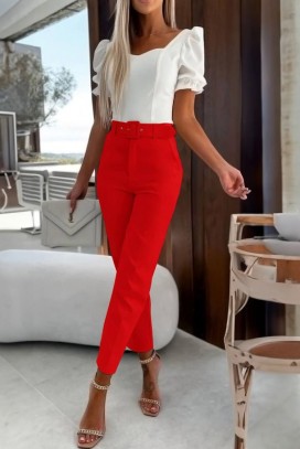 pantaloni FLOSINA RED