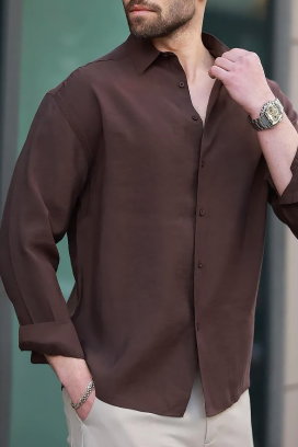 cămașă bărbați MAGREDO BROWN