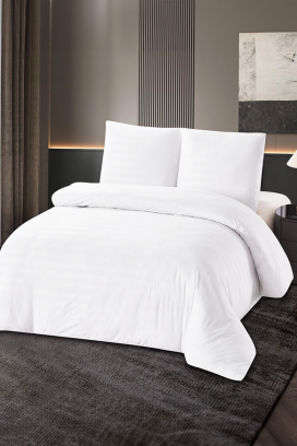lenjerie de pat KRONESA WHITE 200x220 cm bumbac - 3 piese