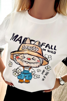 tricou LABUBU FLOWER