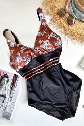 costum de baie întreg MAFRAGA BROWN