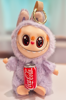 accesoriu pentru geantă LABUBU COCA COLA LILA