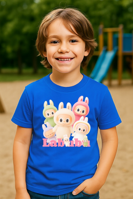 tricou copii LABUBU KIDDY BLUE