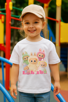 tricou copii LABUBU KIDDY WHITE
