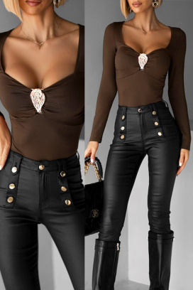 body - bluză NELVORNA BROWN