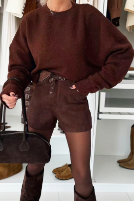 pantaloni scurți BRAMELFA BROWN