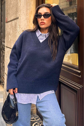 pulover ROZEYA NAVY