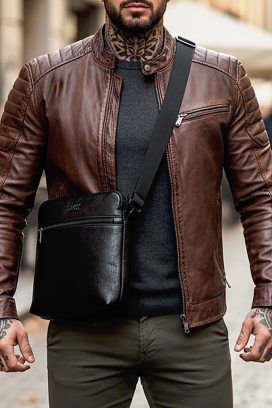 geanta barbati KABREZO BLACK