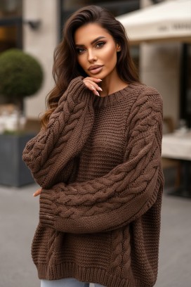 pulover TINTEFA BROWN