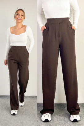 pantaloni MALVONA BROWN