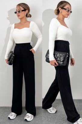 pantaloni MALVONA BLACK