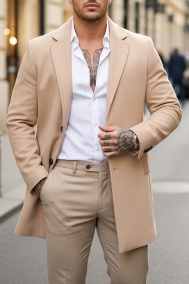 palton bărbați DERKEDO BEIGE