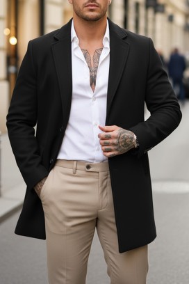 palton bărbați DERKEDO BLACK