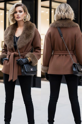 palton ZARKENZA BROWN