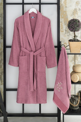 set halat de baie cu prosop DRONEIFA PUDRA