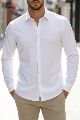 cămașă bărbați FERIZO WHITE