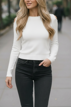 pulover ABELMODA WHITE