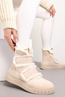 botine damă ZALVRINDA ECRU