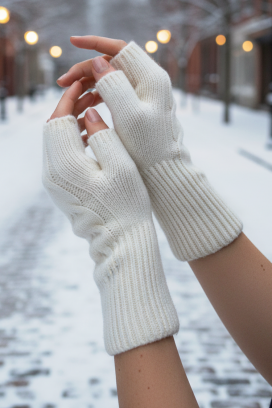 mănuși damă TOROLFA WHITE