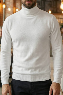 pulover bărbați BENZEMO WHITE