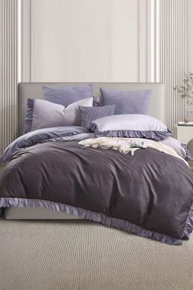 lenjerie de pat SIOGERY LILA 200x220 cm bumbac 3 piese