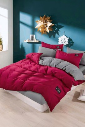 lenjerie de pat TRENILMY RED 160x220 cm bumbac 3 piese