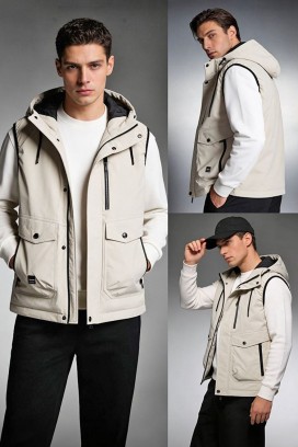 vestă bărbați FAMOZO ECRU