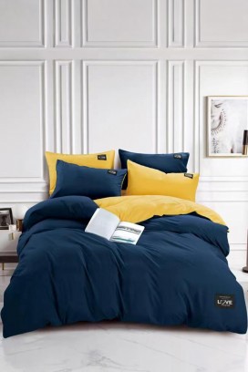 lenjerie de pat TRENILMY NAVY 200x220 cm bumbac 3 piese