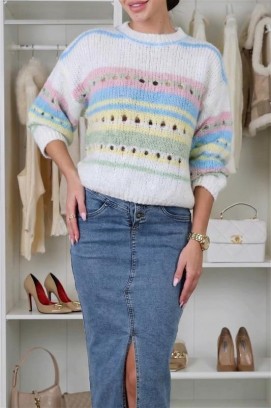 pulover NARVELA WHITE