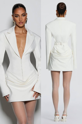 rochie - blazer REZOLVENDA WHITE