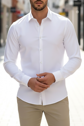 cămașă bărbați FERIZO WHITE