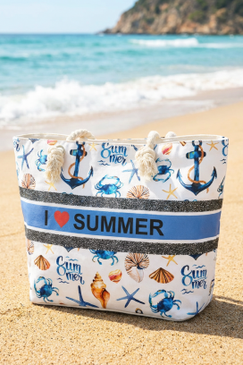 geantă de plajă ZENOVIA BLUE