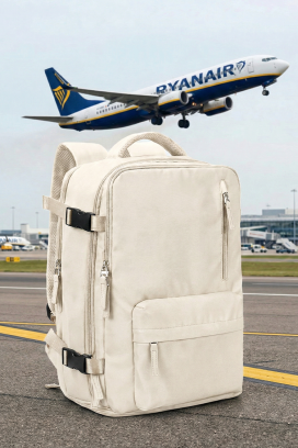 rucsac calatorie pentru bagaje de mana Ryanair ROLNEZA ECRU