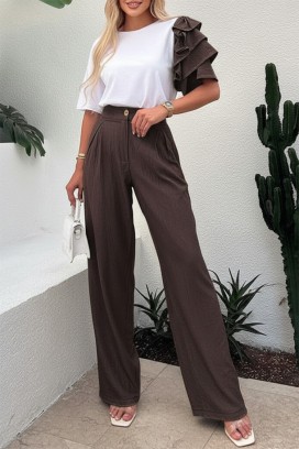 set modern pentru vita de de zi cu zi, cu mâneci spectaculoase HIRDONA BROWN