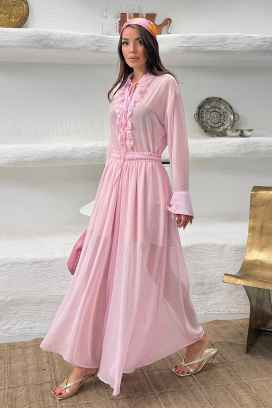 set de dama din două piese, lejer și delicat, pentru viata de zi cu zi MERLINA PINK