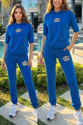 set sport de dama din două piese cu decorațiuni cu pietre CALYRA BLUE