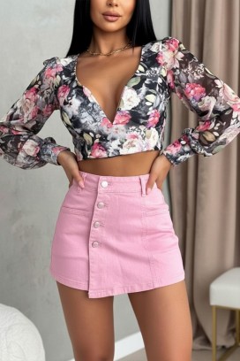 fustă-pantaloni cu un design simplu și detalii care ies în evidență JENIVIEV PINK
