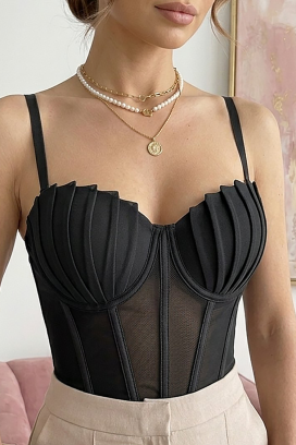 top de tip corset de damă cu efect de subțiere LORSELIA BLACK