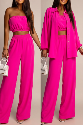 set elegant de damă din trei piese MIRANDIA FUCHSIA