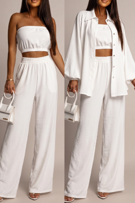 set elegant de damă din trei piese MIRANDIA WHITE