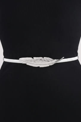 curea elegantă pentru femei, de culoare argintie, cu o pană FEDERSA SILVER
