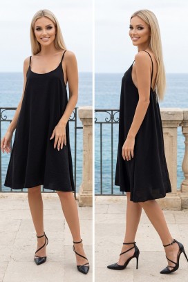 rochie scurtă și delicată, cu bretele subțiri SENTANA BLACK