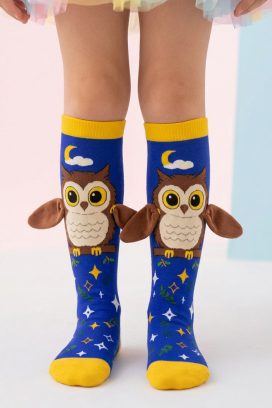 șosete pentru copii cu imprimeu 3D bufniță și aripi moi OWL DREAMS